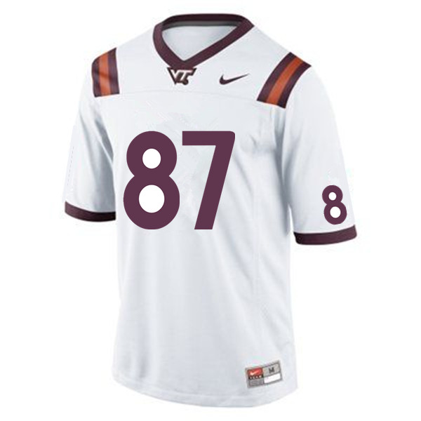 Men #87 Jacoby Pinckney Virginia Tech Hokies College Football Jerseys Sale-White